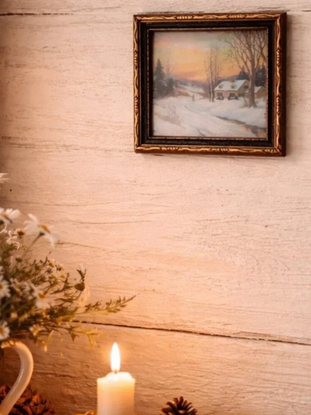 miniature framed print winter scene